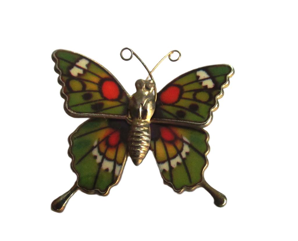 Leuke emaillen broche vlindertje., Ophalen of Verzenden, Zo goed als nieuw, Overige materialen