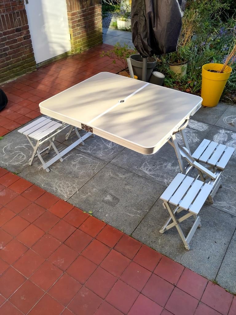 ruixin Outdoor Picknicktisch,2 In1 Tragbare Campingtisch Faltbar Mit 4 Wein GläSer Halter &1 Wein Flasche Halter,Strandtisch für Picknick Garten
