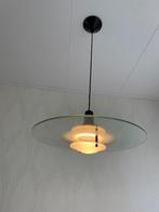 Design hanglamp voor boven de tafel, dik glas, Huis en Inrichting, Lampen | Hanglampen, Ophalen, Zo goed als nieuw, Glas, 50 tot 75 cm