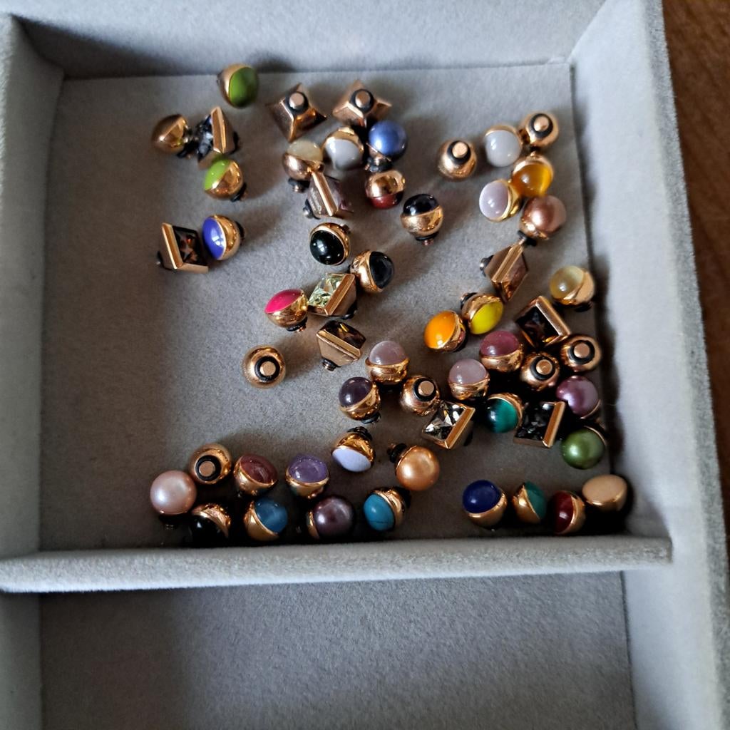 (r) *2* MelanO Meddys/steentjes twisted rosé zetting, 4 bedels of meer, Ophalen, Overige materialen, Overige merken