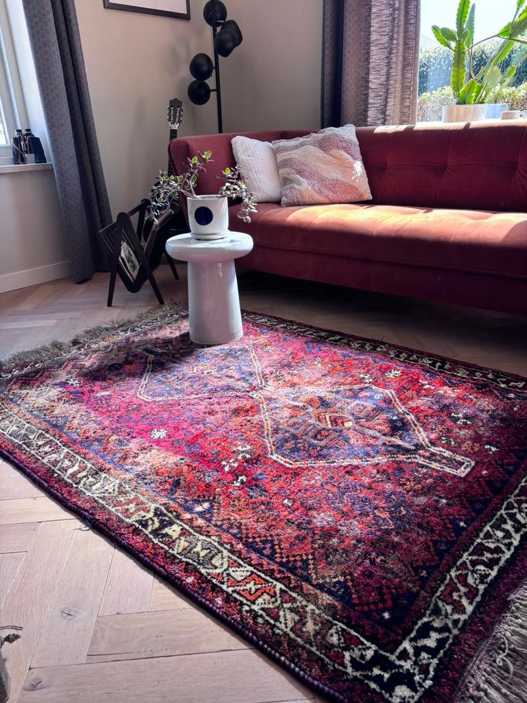 Groot Vintage Perzisch tapijt berber kleed vloerkleed, Ophalen of Verzenden