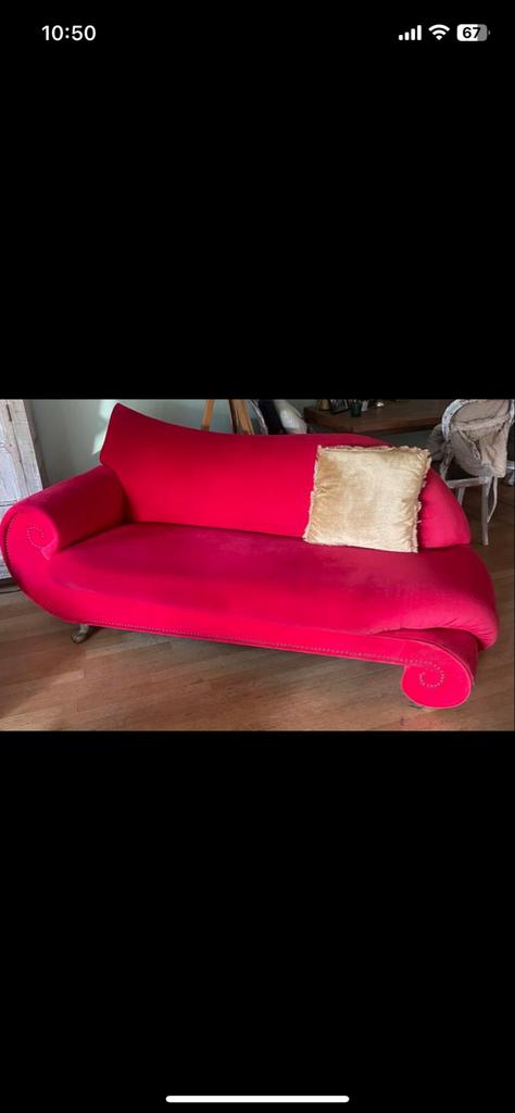 Rode chaise longue, Gebruikt, Eenpersoons, 150 tot 200 cm, 75 tot 100 cm