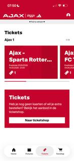 Ajax - Sparta Ticket, Tickets en Kaartjes, Eén persoon, December