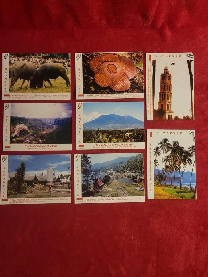 8 Oude Ansichtkaarten West Sumatra Indonesië, Verzamelen, Ansichtkaarten | Buitenland, Ongelopen, Buiten Europa, 1960 tot 1980