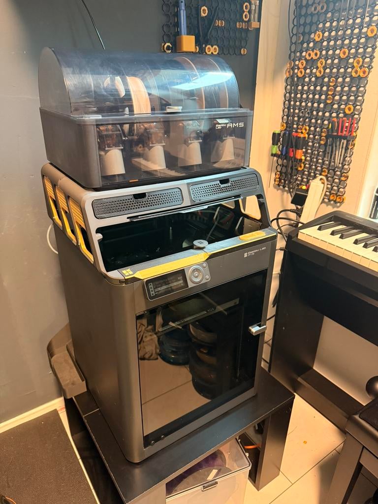 Bambulab P1S met of zonder AMS en vele reserveonderdelen, Gebruikt, Ingebouwde Wi-Fi, Ophalen of Verzenden, Filament