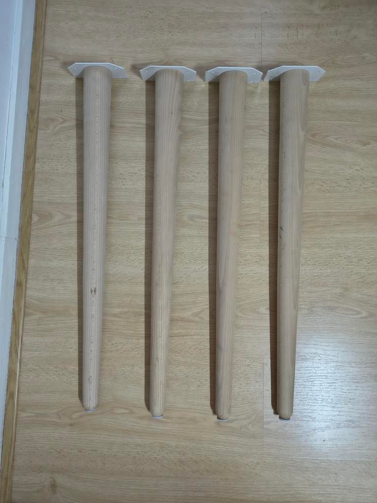 4 Licht eiken tafel poten, Ophalen, Nieuw, Rechthoekig, 50 tot 100 cm