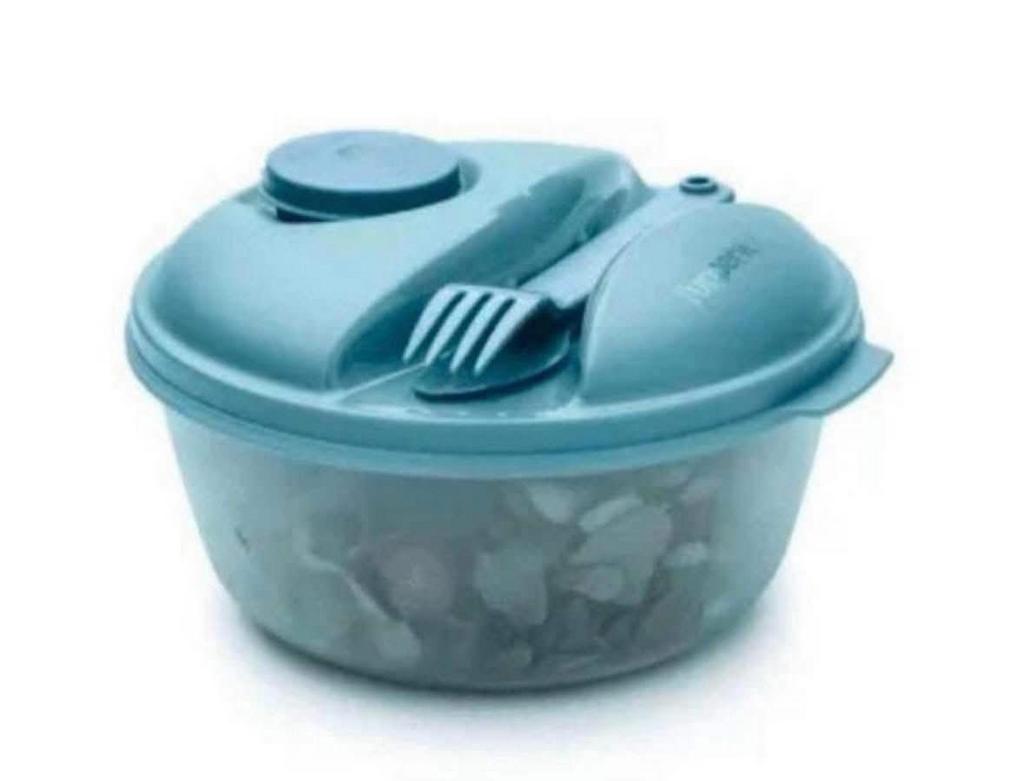 Tupperware fris op weg , lunch bak voor sla, Huis en Inrichting, Keuken | Tupperware, Ophalen of Verzenden, Nieuw, Blauw, Bak of Kom