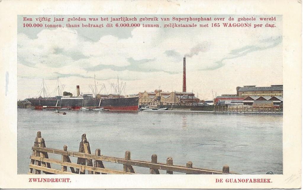 Zwijndrecht (Z.H.) De Guano Fabriek, Schip, ca. 1915, Ophalen of Verzenden, Voor 1920, Ongelopen, Zuid-Holland