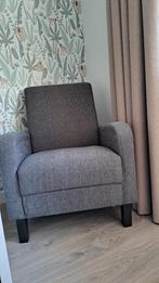 Grijze fauteuil (stof), Huis en Inrichting, Fauteuils, Ophalen, Gebruikt, 75 tot 100 cm, Stof