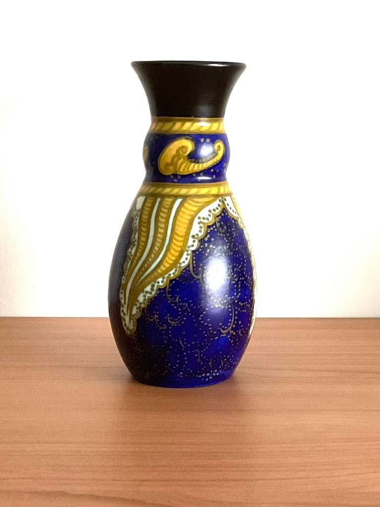 Vaasje gouds plateel 1929, Ophalen of Verzenden
