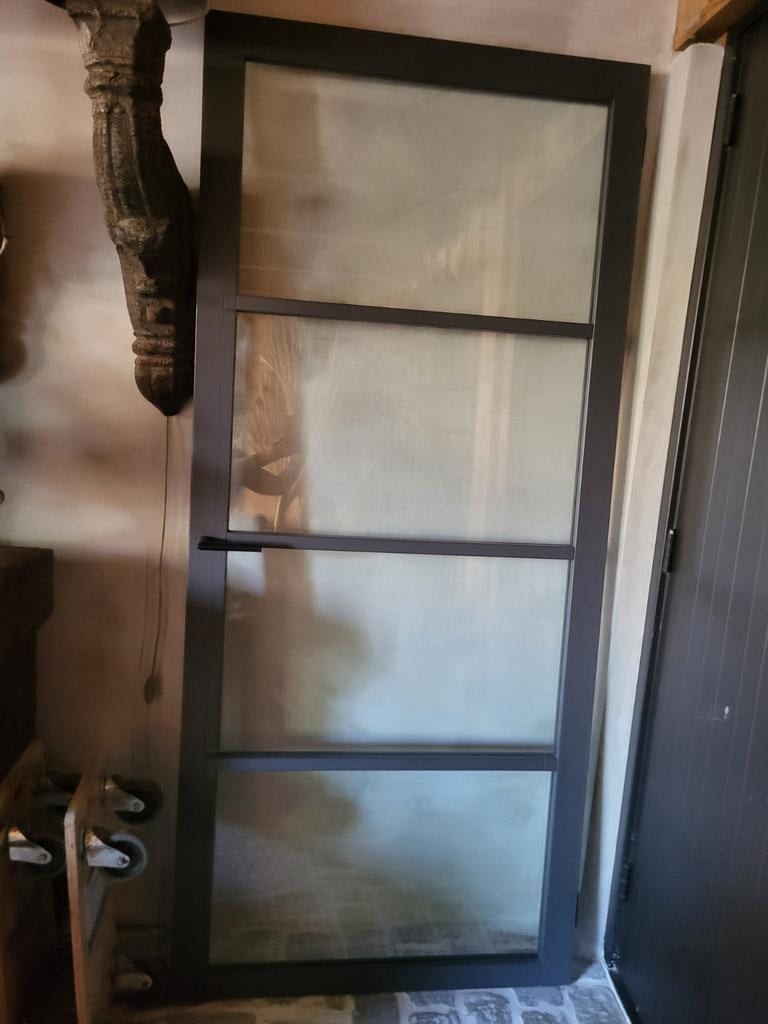 Binnen buiten deur hout met glas, Ophalen, Glas, Binnendeur, 215 cm of meer