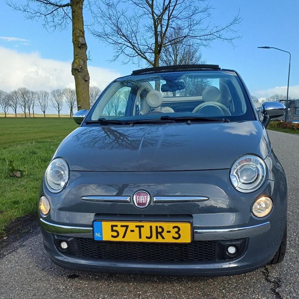 Fiat 500 0.9 Dualogic (automaat), leder, CABRIO 2012 Grijs, Auto's, Euro 5, 31 €/maand, 26 km/l, Zilver of Grijs