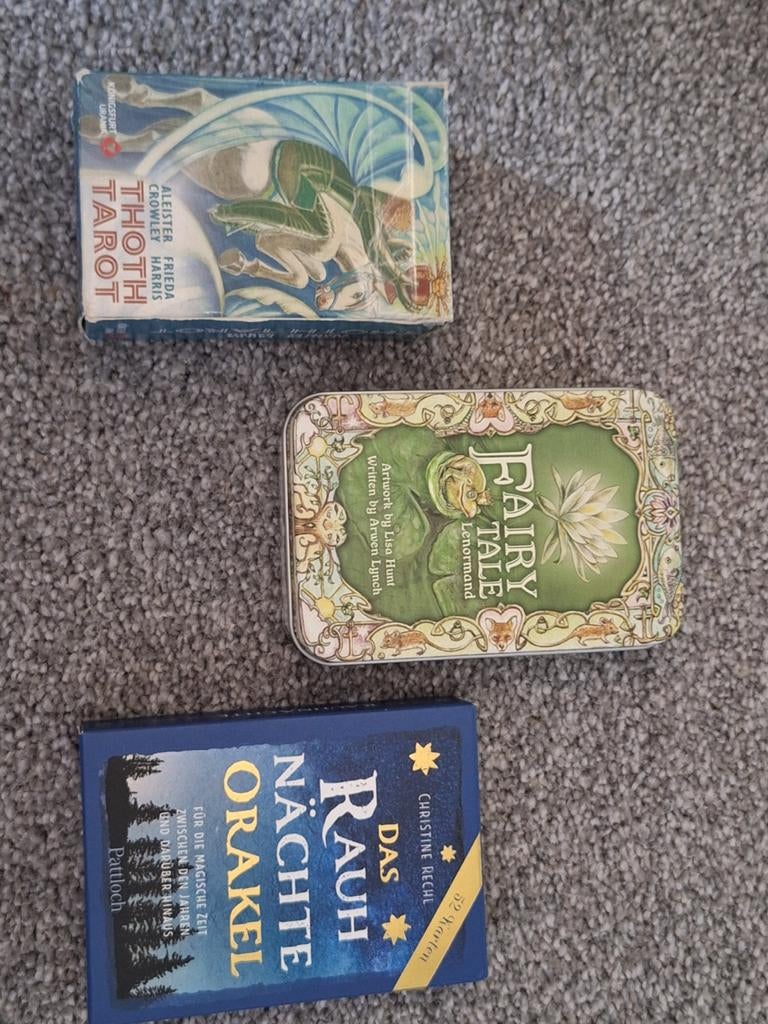 Set van 3 orakel- en tarotkaart, Boeken, Tarot of Kaarten leggen, Aleister Crowley, Lisa Hunt, Christine Keiner, Overige typen