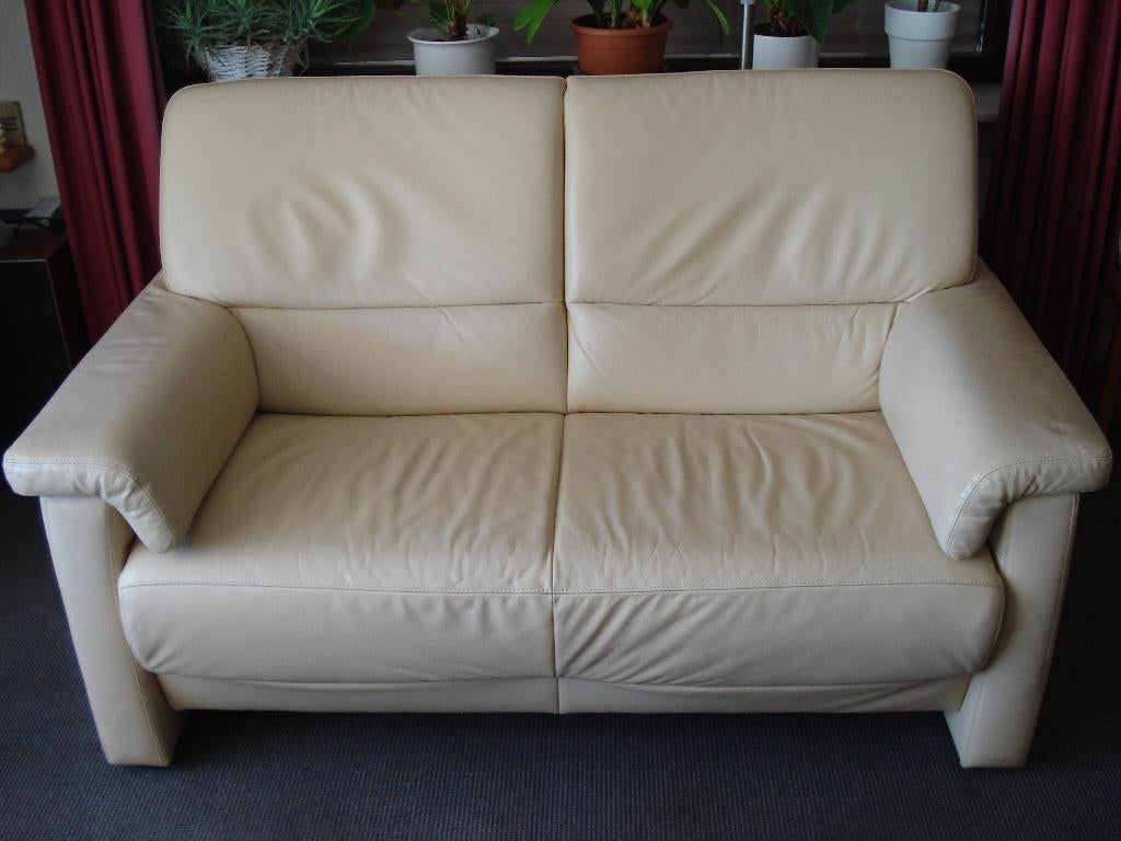 leren bank 2 zits, Huis en Inrichting, Banken | Bankstellen, Ophalen, Gebruikt, 150 tot 200 cm, Tweepersoons