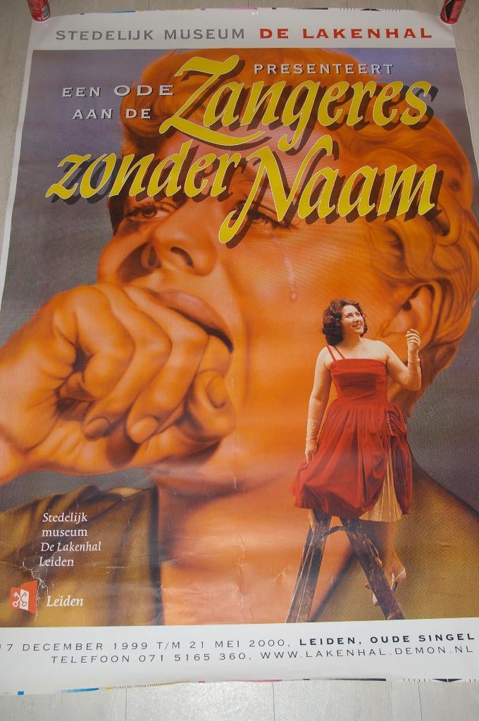 Grote poster "van de Zangeres Zonder Naam 175 x 119 cm, Verzamelen, Muziek, Artiesten en Beroemdheden, Ophalen, Poster, Artwork of Schilderij