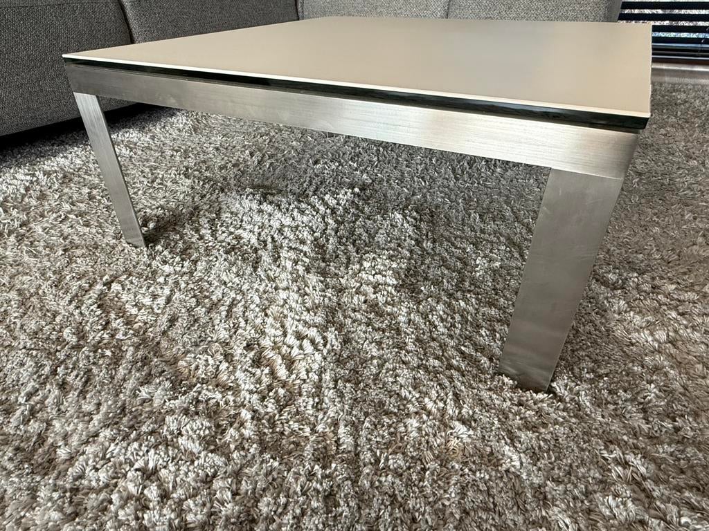 Metaform salontafel blad glas met keramiek, als nieuw., Huis en Inrichting, Tafels | Salontafels, Ophalen, 50 tot 100 cm, 50 tot 100 cm