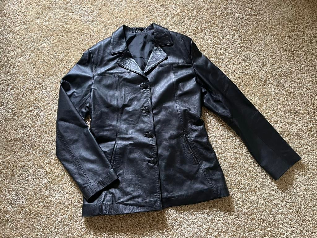 Soepel lams leer jasje/blazer zwart mt. XL (L), Zwart, Maat 42/44 (L), Ophalen of Verzenden, Zo goed als nieuw