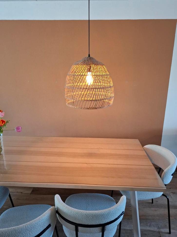 Hanglamp Lavani mat naturel Ø46 cm - Karwei, Huis en Inrichting, Lampen | Hanglampen, Zo goed als nieuw, Minder dan 50 cm, Overige materialen