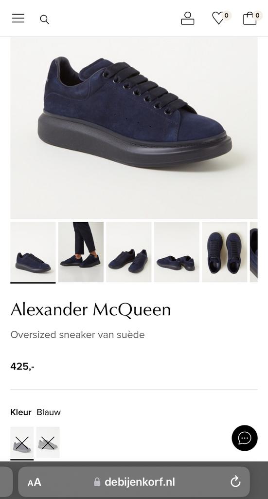Alexander McQueen Oversized sneaker suède, Ophalen of Verzenden, Gedragen, Blauw, Sneakers of Gympen