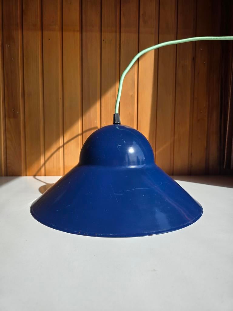Vintage heksenhoed hanglamp, Huis en Inrichting, Lampen | Hanglampen, Gebruikt, Ophalen of Verzenden, Mid-century, Metaal
