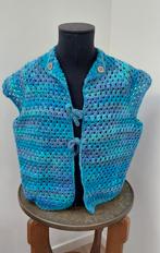 Handgemaakt gehaakt mouwloos vest XL/XXL in blauwtinten, Kleding | Dames, Grote Maten, Blauw, Nieuw, Ophalen of Verzenden, Handgemaakt