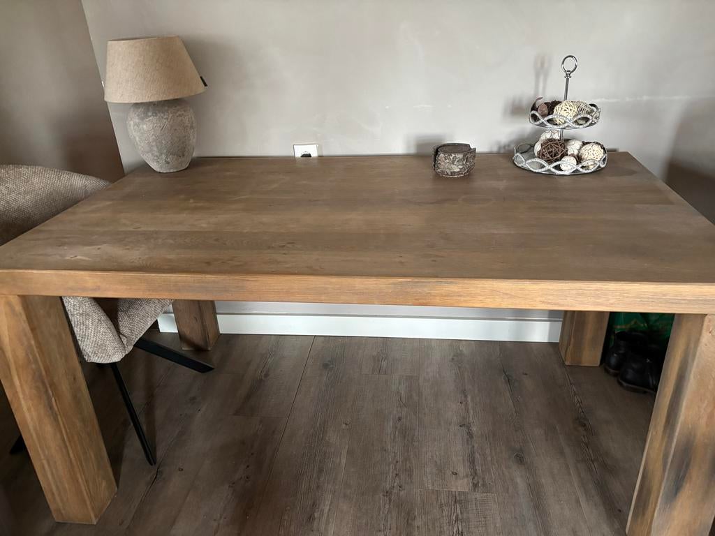 Eiken eettafel 160x90 cm - Overcompleet, Gebruikt, Eikenhout, 150 tot 200 cm, Vier personen
