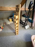 Houten Wijnrek met Smeedijzeren Kandelaar, Huis en Inrichting, Woonaccessoires | Wijnrekken, Ophalen, Gebruikt, Minder dan 5 flessen