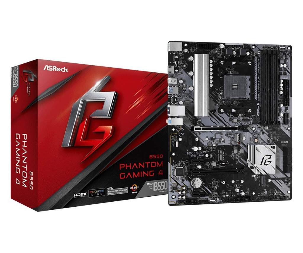 ASRock B550 Phantom Gaming 4 Moederbord, Computers en Software, Moederborden, DDR4, Ophalen of Verzenden, Zo goed als nieuw, Socket AM4