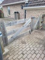 Houten hek 2 delig incl hang en sluitwerk geen palen, Ophalen, Gebruikt, Hout, Tuinhek