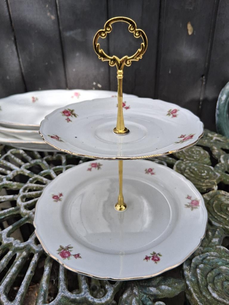 2 en 3 laags etagere Seltmann Weiden Bavaria "ROSE" roosjes, Ophalen of Verzenden