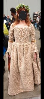 Medieval brocade jurk met boned corset 38 40, Maat 38/40 (M), Overige typen, Beige, Ophalen of Verzenden