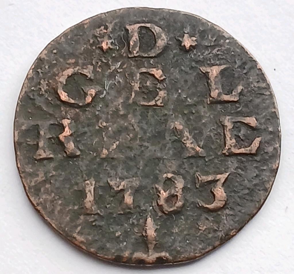 1 Duit 1783 Gelria Oude Antieke Munt Gelderland Nederland, Ophalen of Verzenden, Vóór koninkrijk, Overige waardes