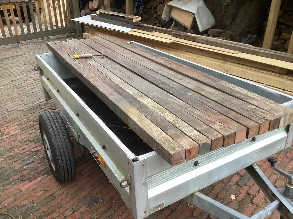 Azobe 6 x 6 x 245, Tuin en Terras, Palen, Balken en Planken, Ophalen of Verzenden, 250 cm of meer, Palen, Hardhout