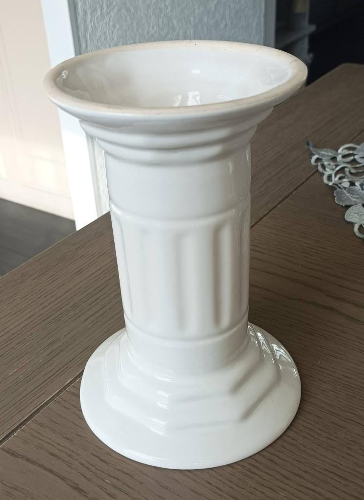 witte vaas, Gebruikt, Wit, Aardewerk of Porselein, Ophalen of Verzenden