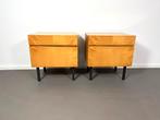 retro vintage design berken nachtkastjes, jaren 60, Ophalen, Huis en Inrichting