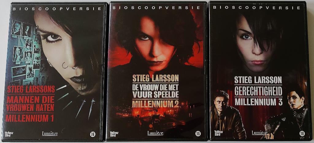Film-Serie *** MILLENNIUM *** Complete Trilogie, Vanaf 16 jaar, Ophalen of Verzenden, Zo goed als nieuw