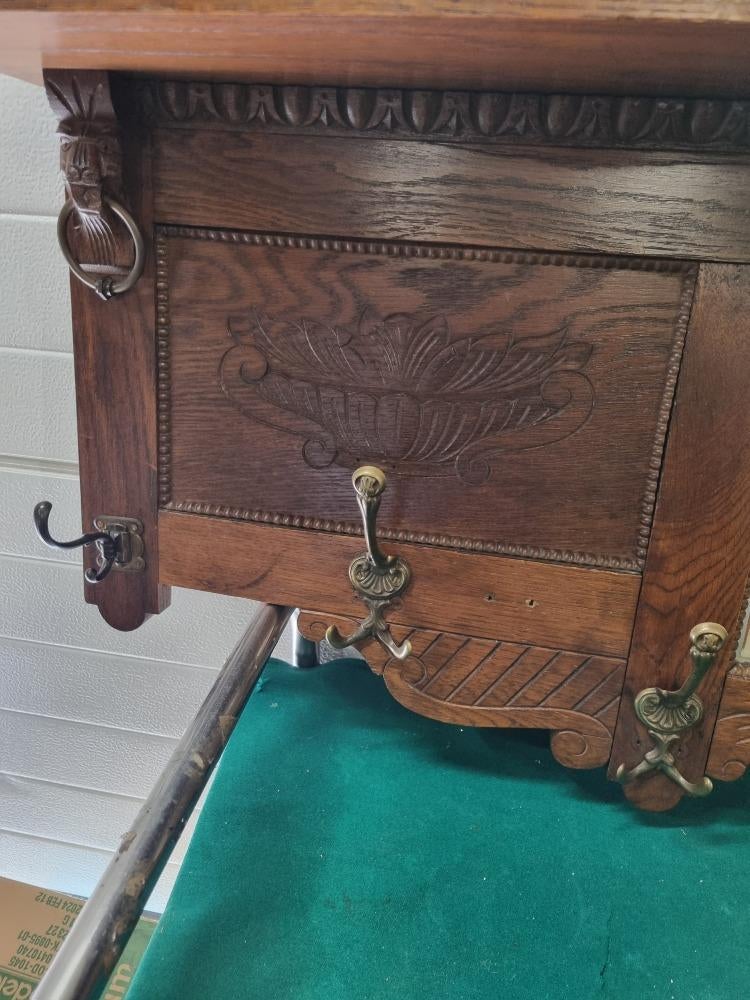 kapstok met spiegel eikenhout levee vintage, Ophalen of Verzenden, 'T Olde Gre-j, Info@toldegrej.nl, Endepoelstraat 20f Didam