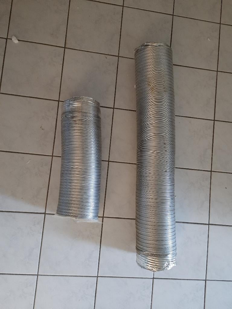 Lucht afzuigkap afvoer aluminium buis semi rigide 1,5m, Doe-het-zelf en Verbouw, Buizen en Afvoer, Ophalen, Afvoer, Gebruikt, Aluminium