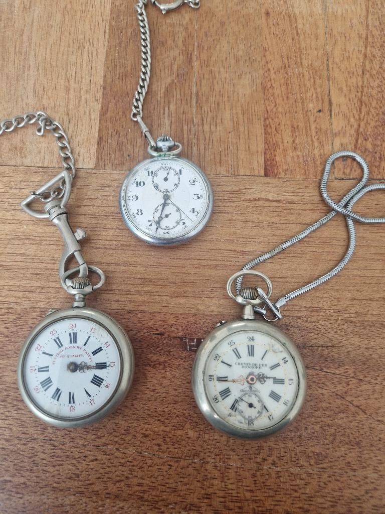 zakhorloge"s  roskopf, Sieraden, Tassen en Uiterlijk, Horloges | Antiek, Overige merken, Zakhorloge, Staal, Ophalen of Verzenden