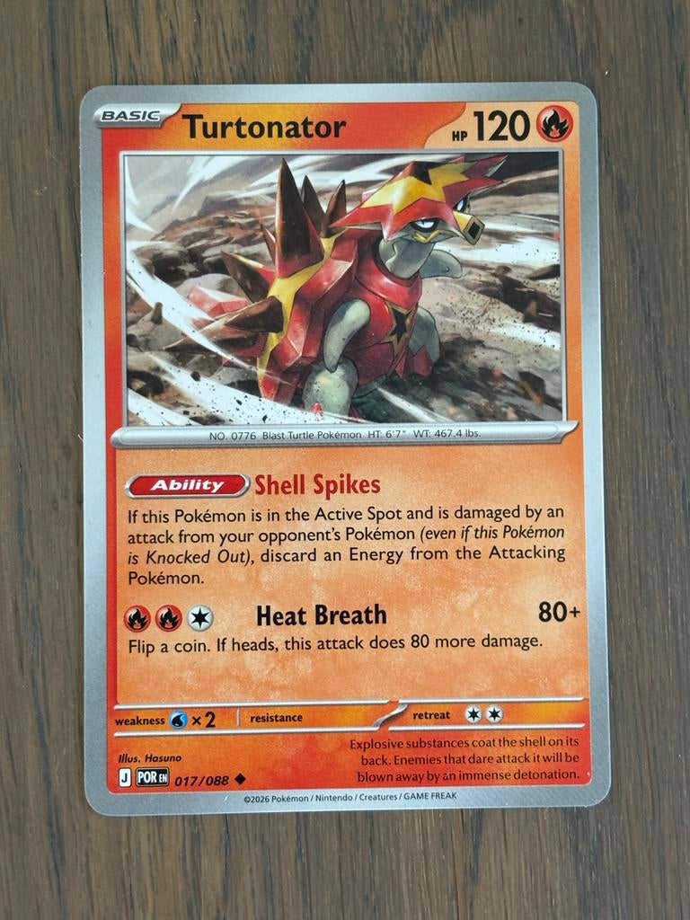 Pokémon Kaart: Turtonator (017/088) - Zo goed als nieuw, Ophalen of Verzenden, Zo goed als nieuw, Losse kaart