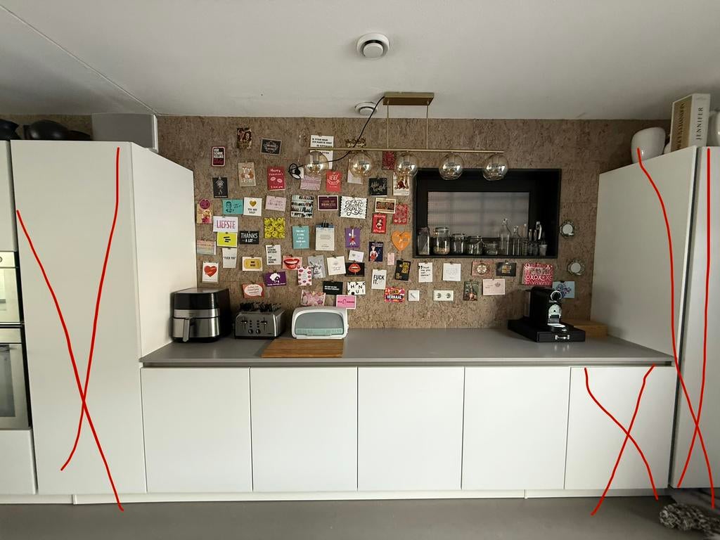 Keukenblok met composiet werkblad, Gebruikt, Verzenden, Wit, Enkelwandige keuken