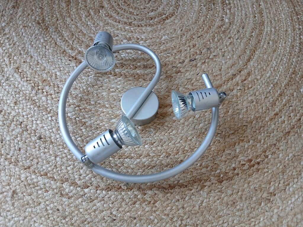 Stijlvolle 3 spots plafondlamp verstelbaar incl 3 lampjes, Huis en Inrichting, Ophalen, Halogeen, Metaal of Aluminium, Diverse