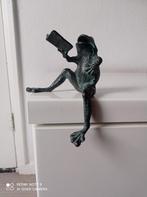 Een muziek beeldjes van een zingende kikker in brons gegoten, Antiek en Kunst, Ophalen of Verzenden