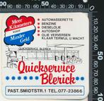 Sticker: Quickservice Blerick, Ophalen of Verzenden, Zo goed als nieuw, Bedrijf of Vereniging