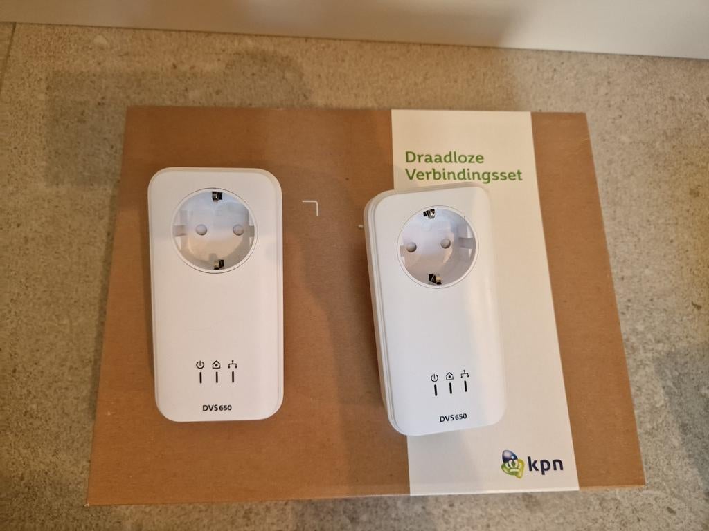 KPN Draadloze Verbindingsset DVS 650 Powerline Adapters, Computers en Software, Ophalen of Verzenden, Zo goed als nieuw, KPN