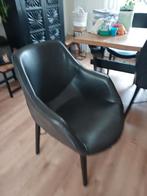 4 eetkamerstoelen - Zwart kunstleer, Ophalen of Verzenden, Gebruikt, Zwart