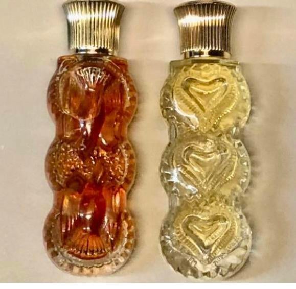 Lalique Harten Parfum Glazen Flesje Vintage Nina Ricci, Verzamelen, Ophalen of Verzenden, Zo goed als nieuw, Miniatuur, Gevuld