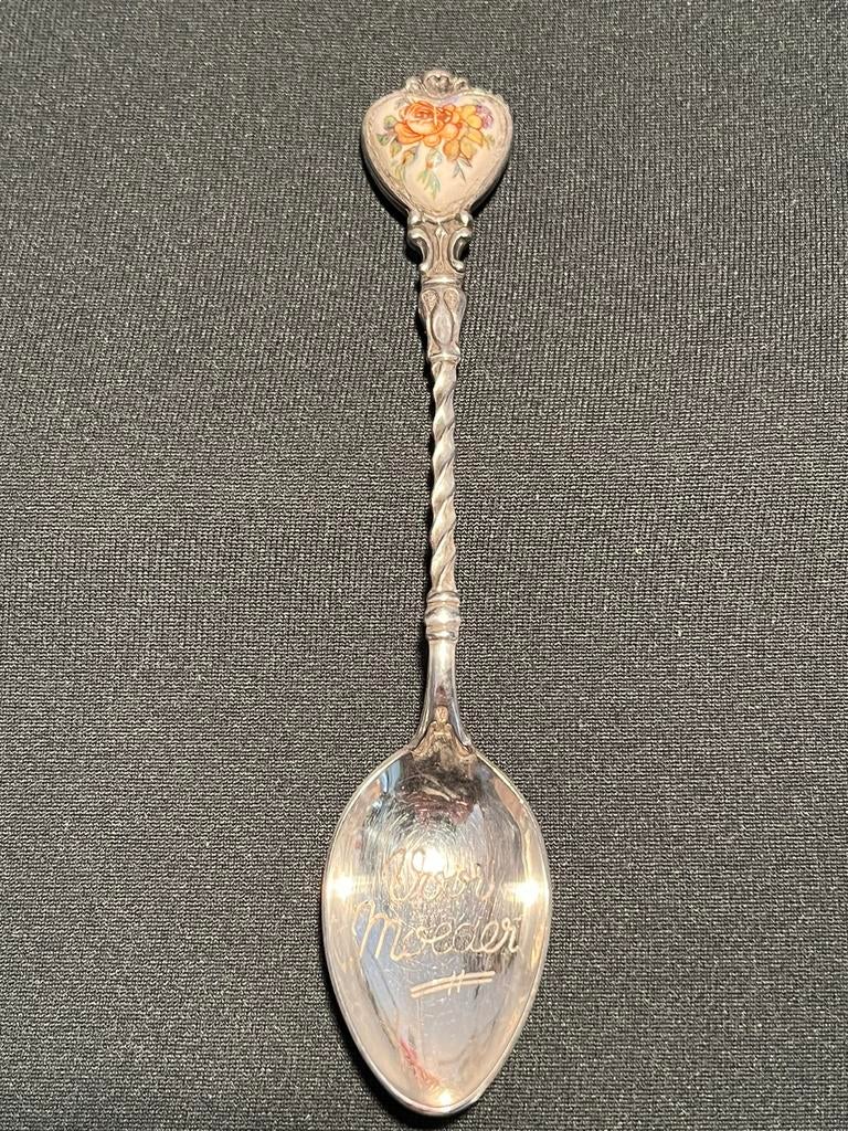 Vintage bewerkt lepeltje Moederdag., Ophalen of Verzenden