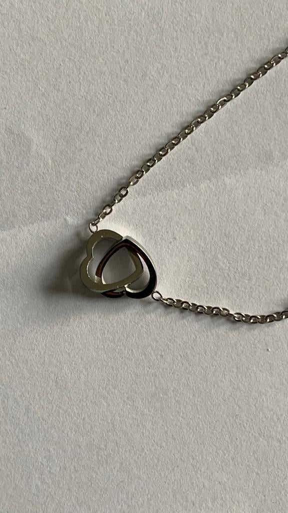 zilveren ketting met hartjes (nieuw), Met hanger, Nieuw, Ophalen of Verzenden, Zilver