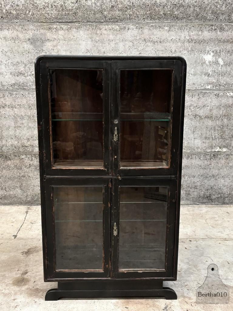 Exclusieve Art Deco vitrinekast jaren 20 30, Antiek en Kunst, Curiosa en Brocante, Ophalen of Verzenden